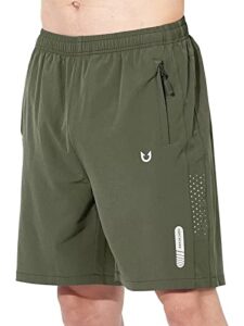 northyard men's athletic hiking shorts quick dry workout shorts 7"/ 9"/ 5" lightweight sports gym running shorts basketball exercise armygreen m