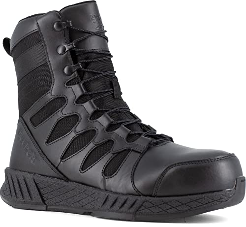 Reebok Work Floatride Energy Tactical Men's, Black, 8 Inch Side-Zip Style, Composite Toe, EH, Slip-Resistant Work Boot (14.0 M)