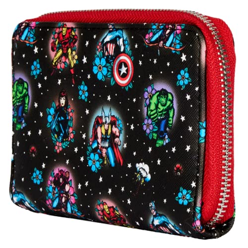 Loungefly Marvel Avengers Tattoo Zip Around Wallet Marvel - Avengers One Size