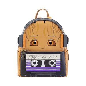 loungefly marvel: guardians of the galaxy - groot with headphones backpack, amazon exclusive, multicolor (mvbk0250)