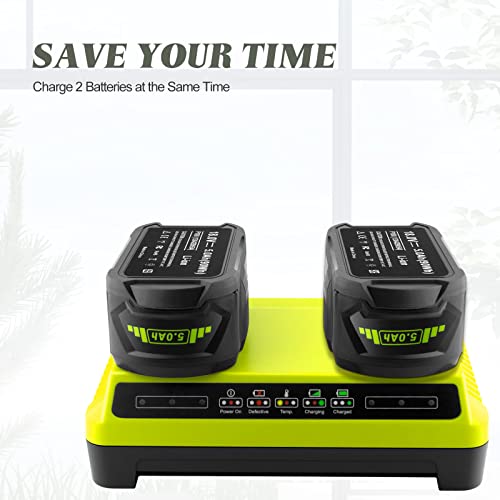 ADVNOVO P117 Dual Charger Replacement for Ryobi 18V Battery Charger P118 Compatible with Ryobi 12V to 18V One Plus NiCd NiMh Lithium Ion Battery P100 P101 P102 P103 P105 P107 P108 P200