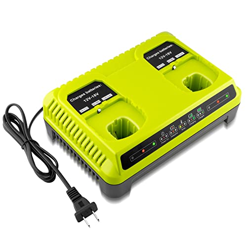 ADVNOVO P117 Dual Charger Replacement for Ryobi 18V Battery Charger P118 Compatible with Ryobi 12V to 18V One Plus NiCd NiMh Lithium Ion Battery P100 P101 P102 P103 P105 P107 P108 P200