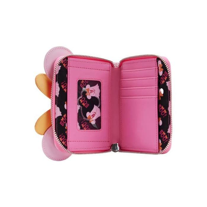 Loungefly Disney Pastel Ghost Minnie Glow in the Dark Women's Zip-Around Wallet, Pink, (WDWA2266)