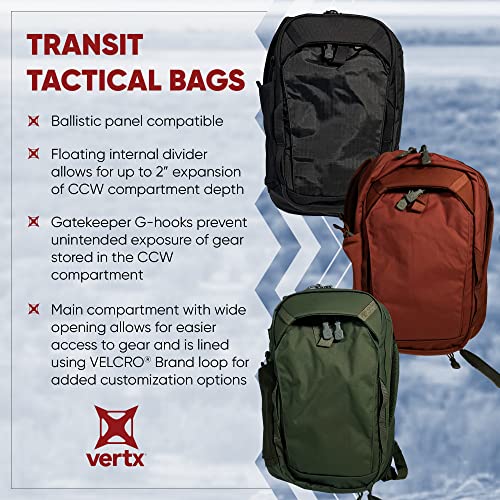 Vertx Transit EDC Tactical Sling 17L Backpack for Conceal Carry (CCW), Travel, Work, Tactical Gear, It's Black