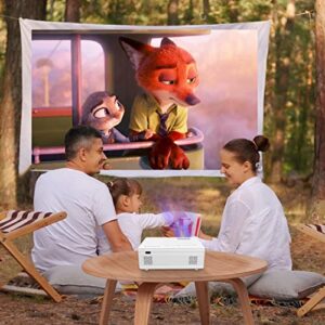 Projector Mini,WTONISY 2023 Newest Mini Projector with Tripod,10000 Lumen Movie Projector,Portable Outdoor Projector Built-in Speaker,Compatible with TV Stick,HDMI,PS4,iOS,Android Phone