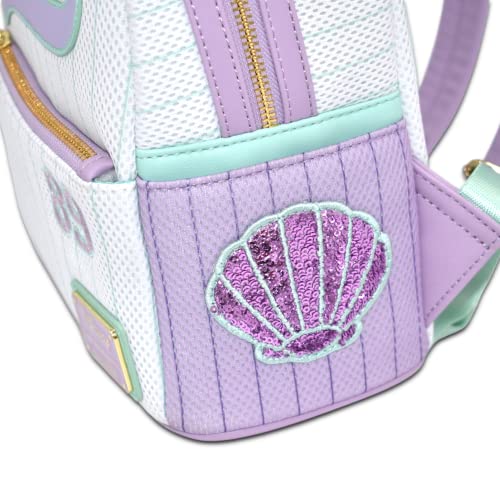 Loungefly GT Exclusive Disney The Little Mermaid Ariel Jersey Mini Backpack White