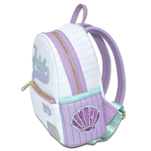 Loungefly GT Exclusive Disney The Little Mermaid Ariel Jersey Mini Backpack White