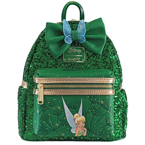 Loungefly Tinkerbell Green Sequin Mini Double Strap Shoulder Bag