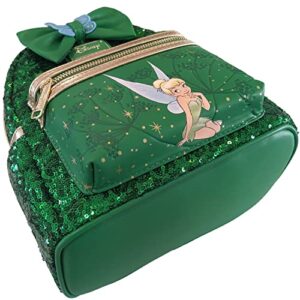 Loungefly Tinkerbell Green Sequin Mini Double Strap Shoulder Bag