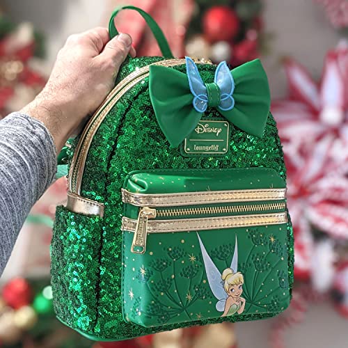 Loungefly Tinkerbell Green Sequin Mini Double Strap Shoulder Bag