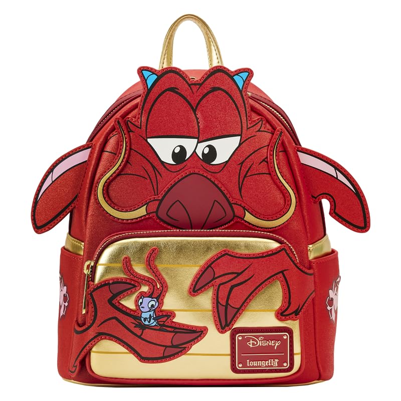 Loungefly Disney Mulan 25th Anniversary Mushu Glitter Cosplay Mini Backpack