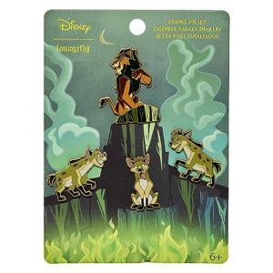 loungefly villains: lion king - scar and hyenas 4-piece pin set, amazon exclusive