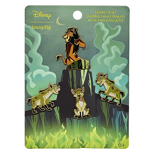 Loungefly Villains: Lion King - Scar and Hyenas 4-Piece Pin Set, Amazon Exclusive