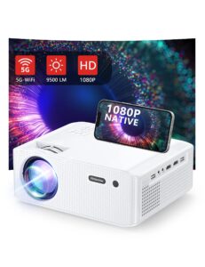 projector 4k with wifi and bluetooth supported, mitechpro 450 ansi portable movie projector, with zoom function and timer shutdown, fhd 1080p outdoor projector for hdmi/usb/laptop/ios & android phone