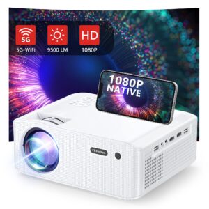 Projector 4K with WiFi and Bluetooth Supported, MiTecHPro 450 ANSI Portable Movie Projector, with Zoom Function and Timer Shutdown, FHD 1080P Outdoor Projector for HDMI/USB/Laptop/iOS & Android Phone