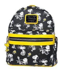 loungefly peanuts snoopy and charlie brown allover print womens double strap shoulder bag purse