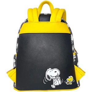 Loungefly Peanuts Snoopy and Charlie Brown Allover Print Womens Double Strap Shoulder Bag Purse