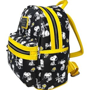 Loungefly Peanuts Snoopy and Charlie Brown Allover Print Womens Double Strap Shoulder Bag Purse