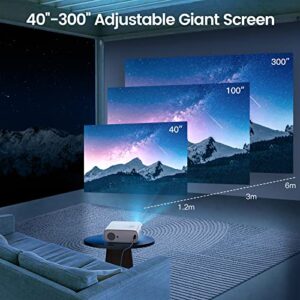 Movie Projector 4K Supported, Native 1080P Bluetooth 480ANSI Outdoor Projector 5G WiFi, WiMiUS S26 Home Theater 300'' Display Compatible with iOS/Android/TV Stick/PS5