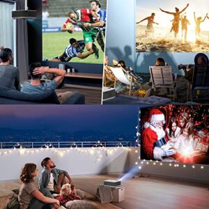 Projector with 5G WiFi and Bluetooth, Native 1080P Mini Projector, Portable Home Projector Compatible with TV Stick/Phone/PC/DVD/HDMI/AV/USB/SD etc, indoor & outdoor use