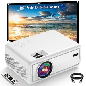 projector, mini projector, native 720p hd projector, 7500 lumens, 240'' display, support 5.0 bluetooth, compatible with iphone/android/tv stick/hdmi/vga/usb/tv box/laptop/dvd/ps4