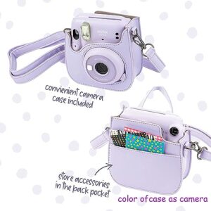 Fujifilm Instax Mini 12 Instant Camera with Fujifilm Instant Mini Film (50 Sheets) with Accessories Including Compatible Case with Strap, Lenss Photo Album, Stickers, Frames Bundle (Blossom Pink)
