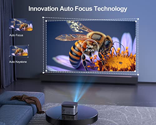 [Auto Focus/Keystone] 4K Projector with WiFi 6 and Bluetooth 5.2, 500 ANSI Lumens WiMiUS P64 Native 1080P Outdoor Movie Proyector, 50% Zoom, Home Projector Compatible with iOS/Android/HDMI/TV Stick