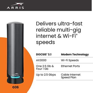 ARRIS Surfboard G36-RB DOCSIS 3.1 Multi-Gigabit Cable Modem & AX3000 Wi-Fi Router - Certified Refurbished