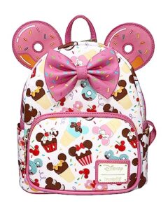 loungefly disney mickey mouse cupcakes and donuts womens double strap shoulder bag purse