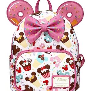 Loungefly Disney Mickey Mouse Cupcakes and Donuts Womens Double Strap Shoulder Bag Purse