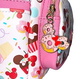 Loungefly Disney Mickey Mouse Cupcakes and Donuts Womens Double Strap Shoulder Bag Purse