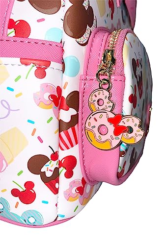 Loungefly Disney Mickey Mouse Cupcakes and Donuts Womens Double Strap Shoulder Bag Purse