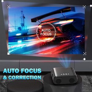 【Auto Focus】Projector with WiFi and Bluetooth with 100'' Screen, Goiaey 490 ANSI Native 1080P Projector 4K Support, Auto 6D Keystone, Home Theater Movie Projector for iOS/Android/PC/TV Stick/HDMI/USB