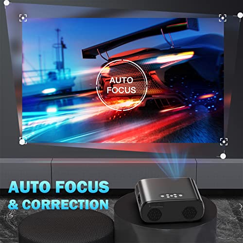 【Auto Focus】Projector with WiFi and Bluetooth with 100'' Screen, Goiaey 490 ANSI Native 1080P Projector 4K Support, Auto 6D Keystone, Home Theater Movie Projector for iOS/Android/PC/TV Stick/HDMI/USB