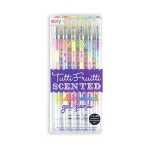 ooly, tutti frutti gel pens, fruity scented pen - set of 6, set of 12,for note taking, scrapbooking, journaling. colorful art supplies cute school supplies for kids or teens, multicolor drawing pens