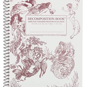 Decomposition Mermaids College Ruled Spiral Notebook - 9.75 x 7.5 Journal with 160 Lined Pages - 100% Recycled Paper - Cute Notebooks for School Supplies, Home & Office - Made in USA