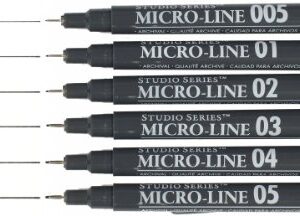 Peter Pauper Press Studio Series Micro-Line Pigment Ink Pen Set (Set of 6)