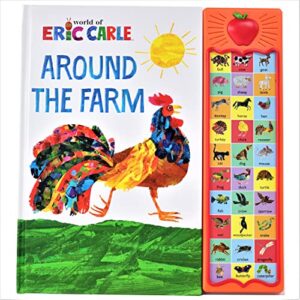 world of eric carle, around the farm 30-button animal sound book - great for first words - pi kids