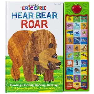 world of eric carle, hear bear roar 30-button animal sound book - great for first words - pi kids