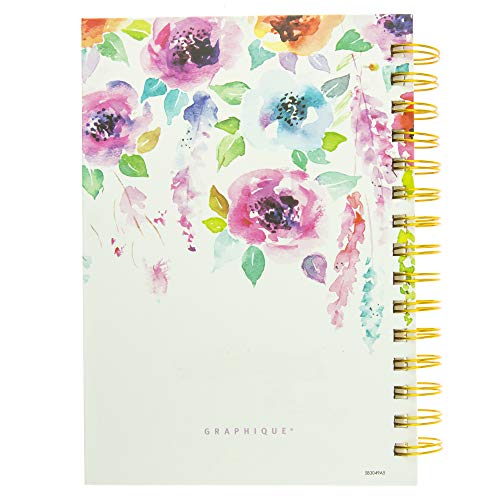Graphique Designer Notebooks - Hanging Flower Garden - Spiral Bound Writing Journals for Offices, Schools, Classrooms, and More - Hard Cover with 160 Ruled Pages (6.25" x 8.25")