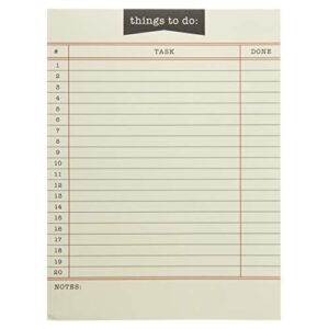 graphique library card to-do list notepad | 150 tear-away sheets | task planner | daily organizer | memo writing pad | priority checklist | undated | 6” x 8”