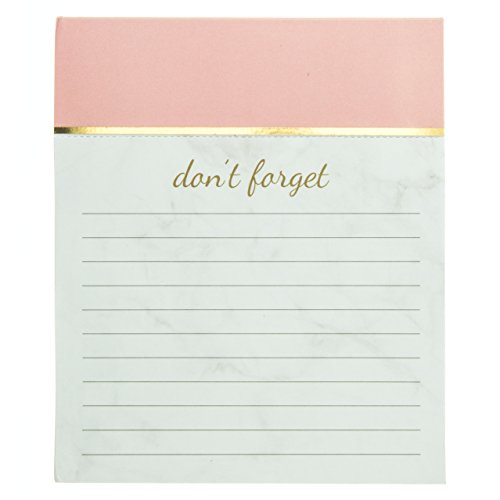 Graphique Blush Pink Jotter Notepad, Pad of Paper w/ 250 Tearable Ruled Pages, Elegant and Fun, Embellished with Gold Foil, Great for Kitchen Counters, Nightstands, Desks, and More, 4.5" x 5.5" x 1"