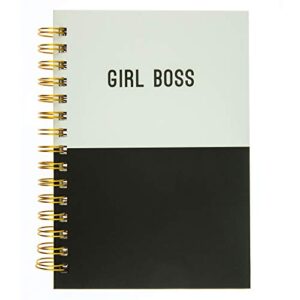 graphique "girl boss" hard cover journal - fashioned with a mix of monochromatic contemporary design and a timeless attitude, 160 ruled pages, 6.25" x 8.25" x 1" – for taking notes, lists and more
