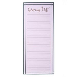 graphique magnetic notepad - green and gold grocery and shopping list - fun decorative to-do list - perfect house warming gifts - 100 tear off sheets (4" x 9.25" x .5")