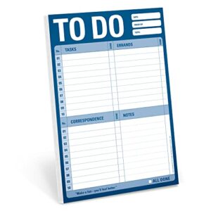knock knock to do pad, to-do list notepad for daily tasks, errands, notes, 6 x 9-inches (blue)