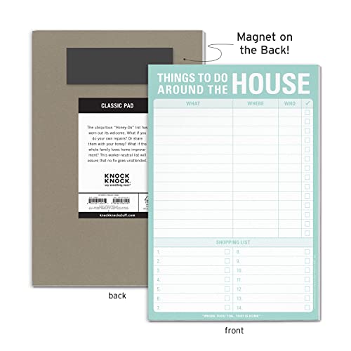 Knock Knock Things To Do Around the House Pad, Honey-Do List Notepad, 6 x 9-inches