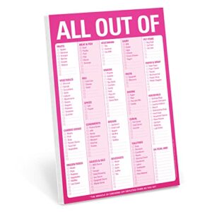 knock knock all out of pad grocery list note pad, 6 x 9-inches (pink)