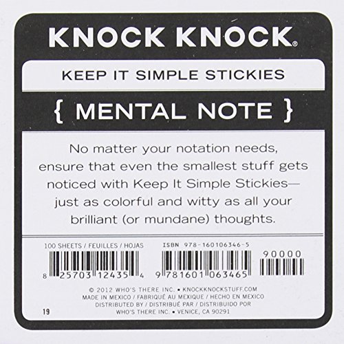 1-Count Knock Knock Mental Note Sticky Notes, To Do List Notepads, 3 x 3-inches each