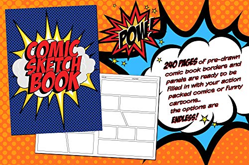 Piccadilly Comic Sketchbook | Guided Artistic Sketchbook & Instructions | Draw Your Own Comic Book | 204 Pages