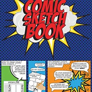 Piccadilly Comic Sketchbook | Guided Artistic Sketchbook & Instructions | Draw Your Own Comic Book | 204 Pages